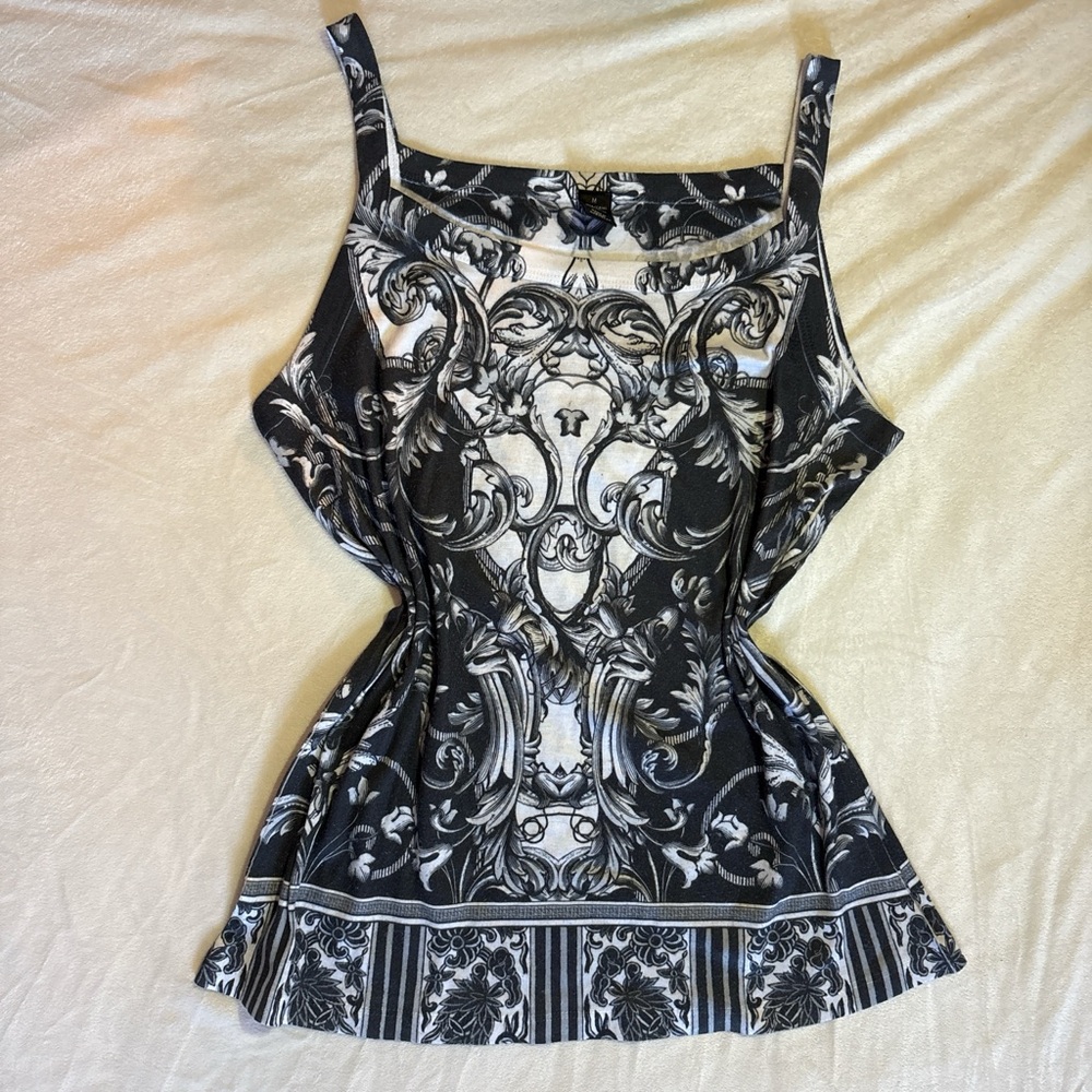H&M Black and White Baroque Camisole